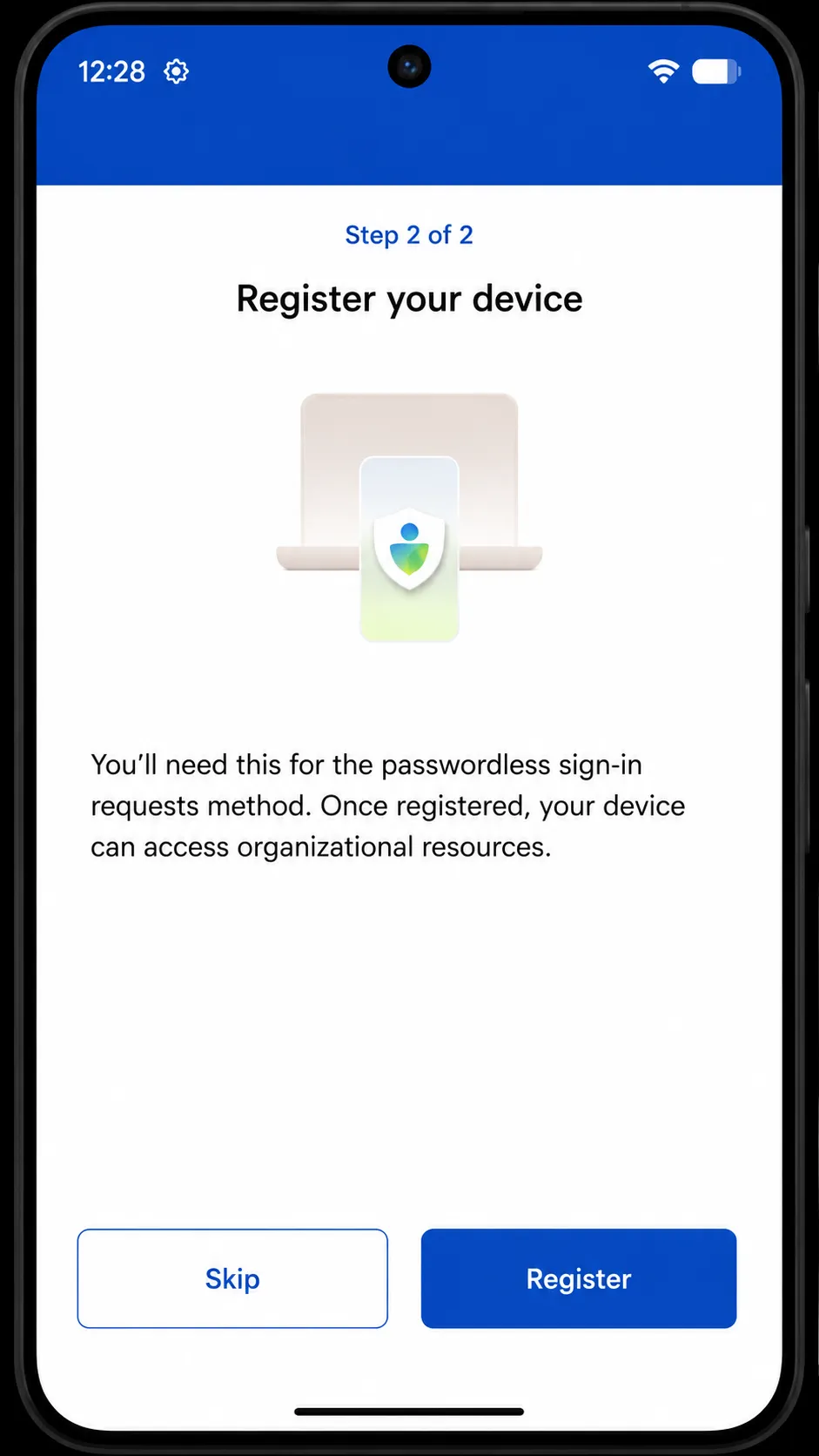 Android phone completing sign-in verification using fingerprint, Face Unlock or PIN instead of a password